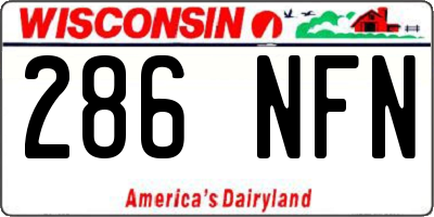 WI license plate 286NFN
