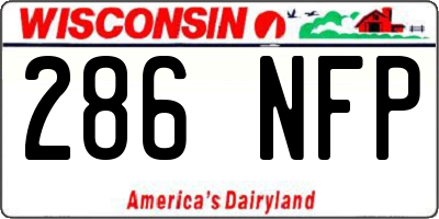 WI license plate 286NFP