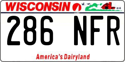 WI license plate 286NFR