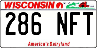 WI license plate 286NFT