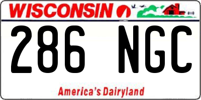 WI license plate 286NGC