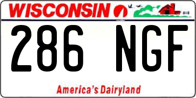 WI license plate 286NGF