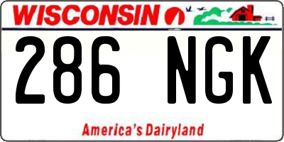 WI license plate 286NGK