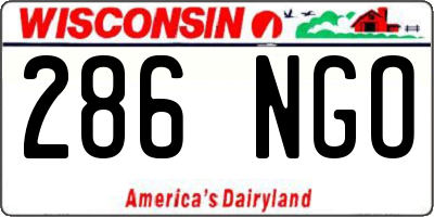 WI license plate 286NGO