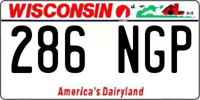 WI license plate 286NGP