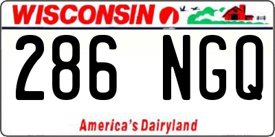 WI license plate 286NGQ
