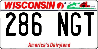 WI license plate 286NGT