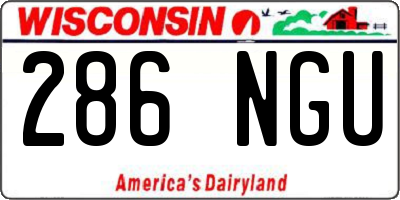 WI license plate 286NGU