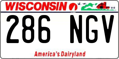 WI license plate 286NGV
