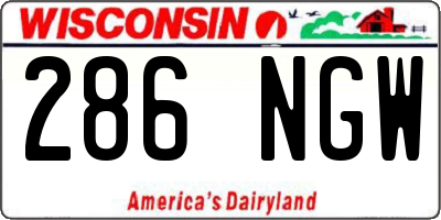 WI license plate 286NGW