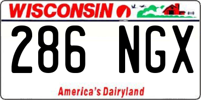 WI license plate 286NGX