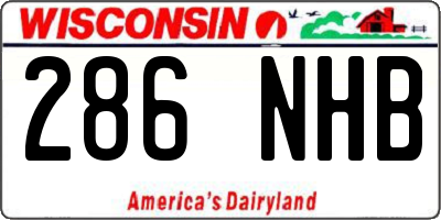 WI license plate 286NHB
