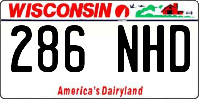 WI license plate 286NHD