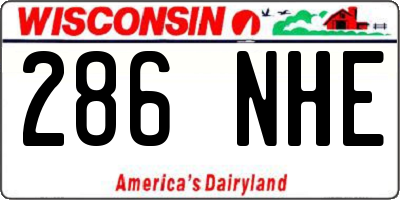WI license plate 286NHE