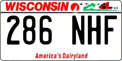 WI license plate 286NHF
