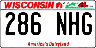 WI license plate 286NHG