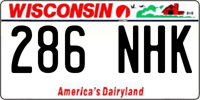 WI license plate 286NHK