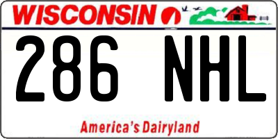 WI license plate 286NHL