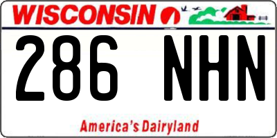 WI license plate 286NHN