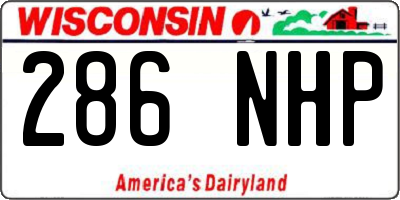 WI license plate 286NHP
