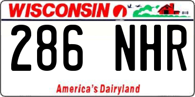 WI license plate 286NHR