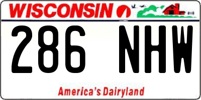 WI license plate 286NHW