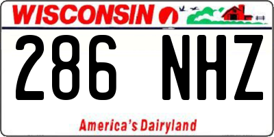 WI license plate 286NHZ