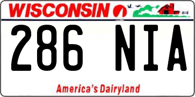 WI license plate 286NIA