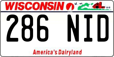 WI license plate 286NID