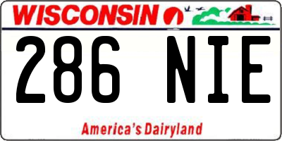 WI license plate 286NIE