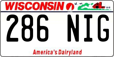 WI license plate 286NIG