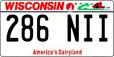 WI license plate 286NII