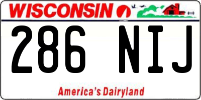 WI license plate 286NIJ
