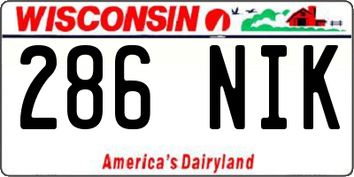 WI license plate 286NIK