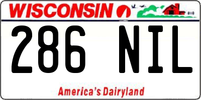 WI license plate 286NIL