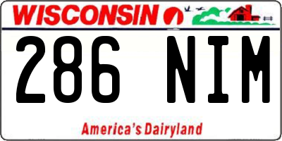 WI license plate 286NIM
