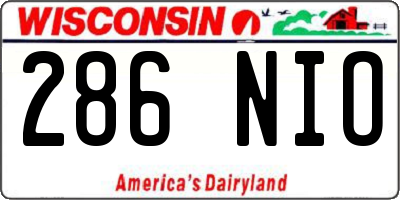 WI license plate 286NIO