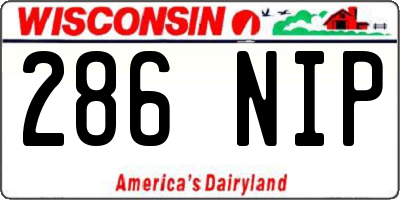 WI license plate 286NIP