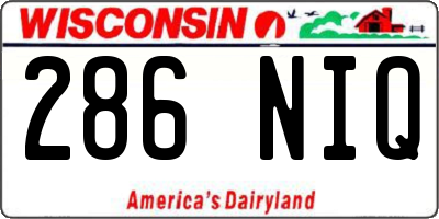 WI license plate 286NIQ
