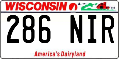 WI license plate 286NIR