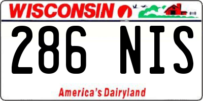 WI license plate 286NIS