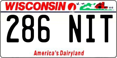WI license plate 286NIT