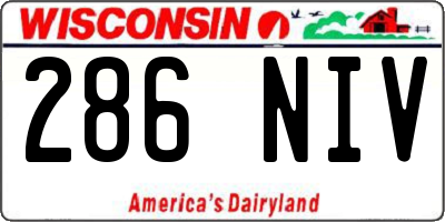 WI license plate 286NIV