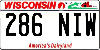WI license plate 286NIW