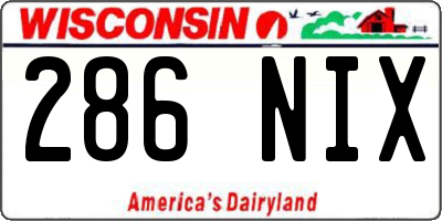 WI license plate 286NIX