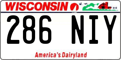 WI license plate 286NIY