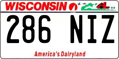 WI license plate 286NIZ