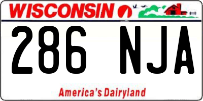 WI license plate 286NJA