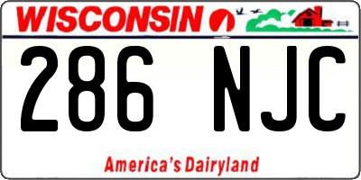 WI license plate 286NJC
