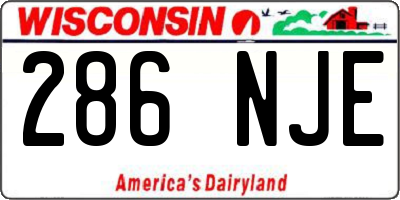 WI license plate 286NJE